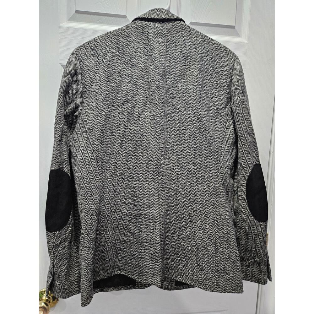 Burberry Men's Black Wool Tweed Suit Blazer Suit Jacket Size 52 - Picture 5 of 10